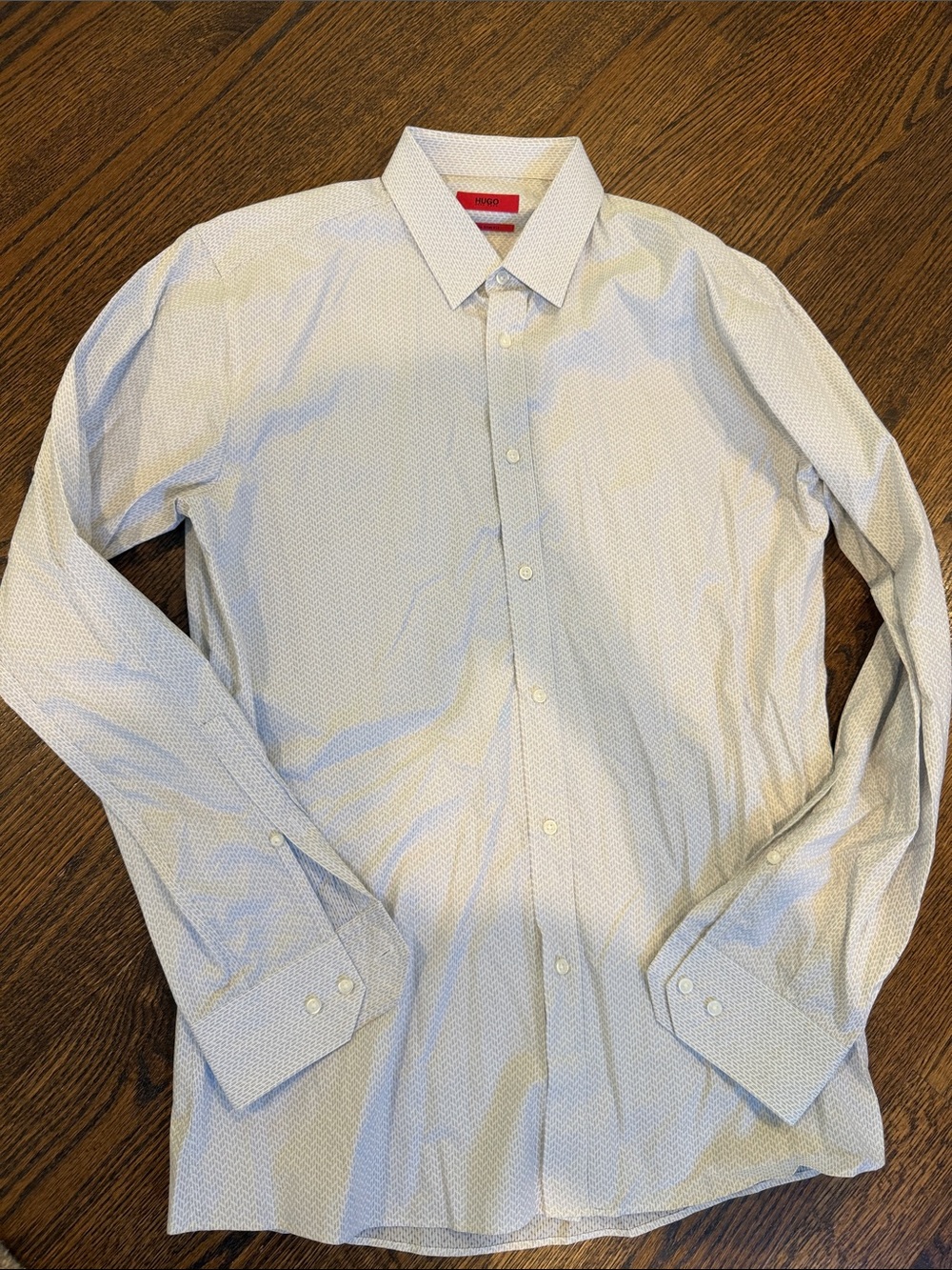 Hugo Boss Light Blue Micro-Pattern Men's Dress Shirt